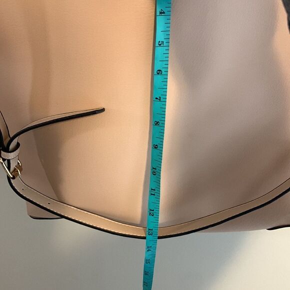 Jules Kae Vegan Leather Tote Bag with shoulder strap in Blush Nude - Picture 6 of 6